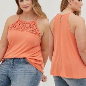 Torrid size 1X macrame high neck top